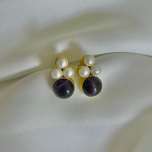 Meera Earrings - Wine