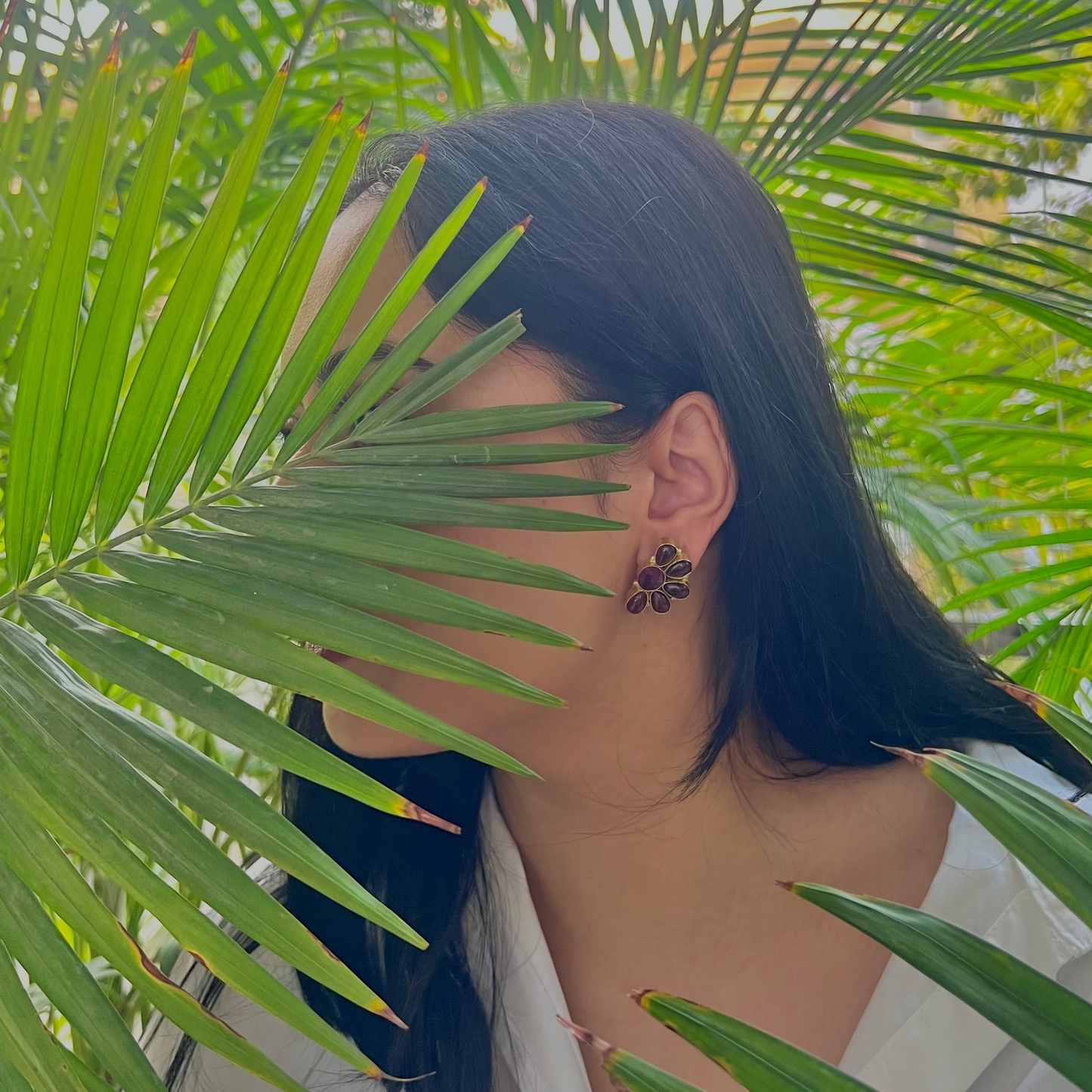 Jugni Earrings - Red Onyx