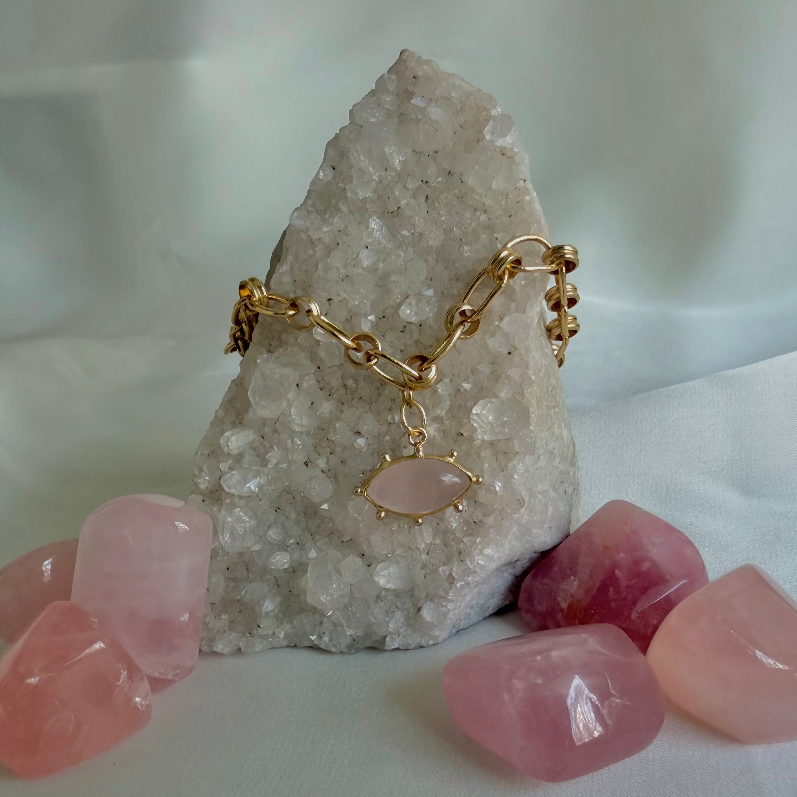 HIKARI Link bracelet - Rose Quartz