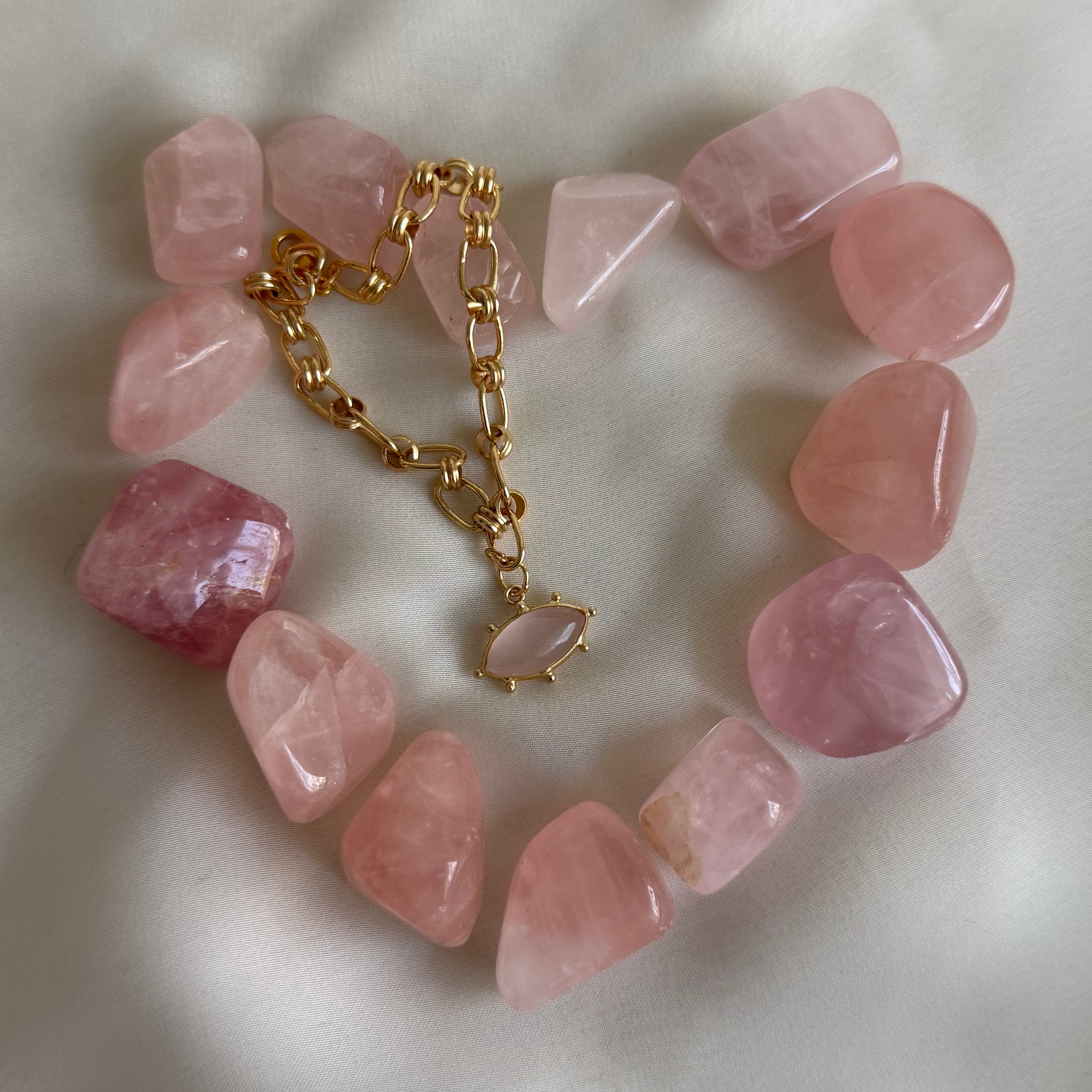 HIKARI Link bracelet - Rose Quartz